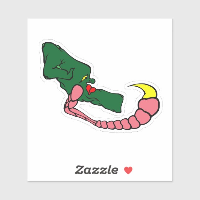 Grüne Krallenmonster Aufkleber (Blatt)