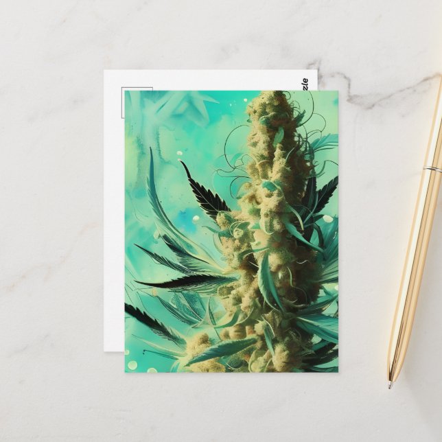 Grüne Kraut Postkarte (Vorderseite/Rückseite Beispiel)