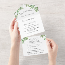 Grüne Kräuter Wasserfarbe Grün Sage Thyme Hochzeit All In One Einladung