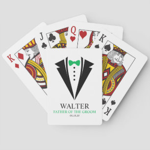 Grüne Krawatte "Vater des Grooms" Hochzeitsfeier Spielkarten