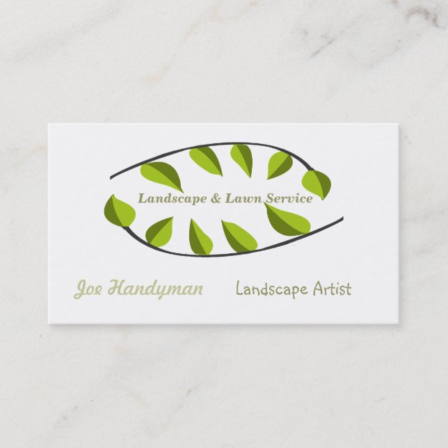Grüne Kreise der Natur Landscaping Profession Visitenkarte (Vorderseite)
