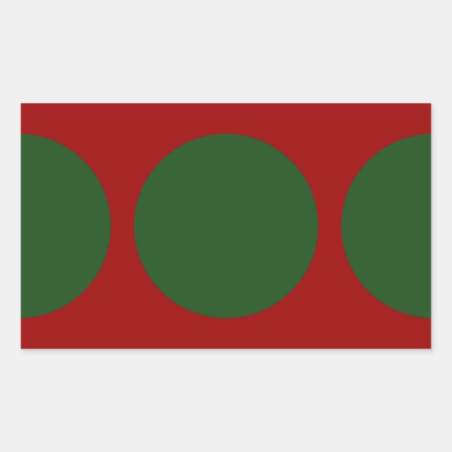 Grüne Kreise in Rot Rechteckiger Aufkleber (Vorderseite)