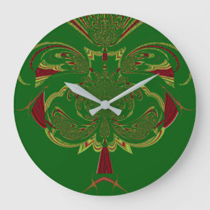 Grüne Krone Große Wanduhr