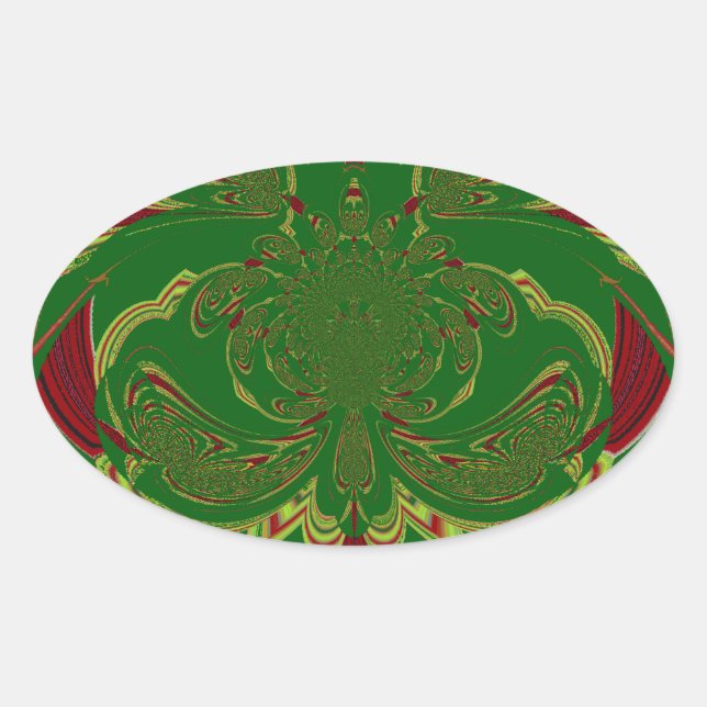 Grüne Krone Ovaler Aufkleber (Vorderseite)