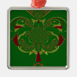 Grüne Krone Silbernes Ornament