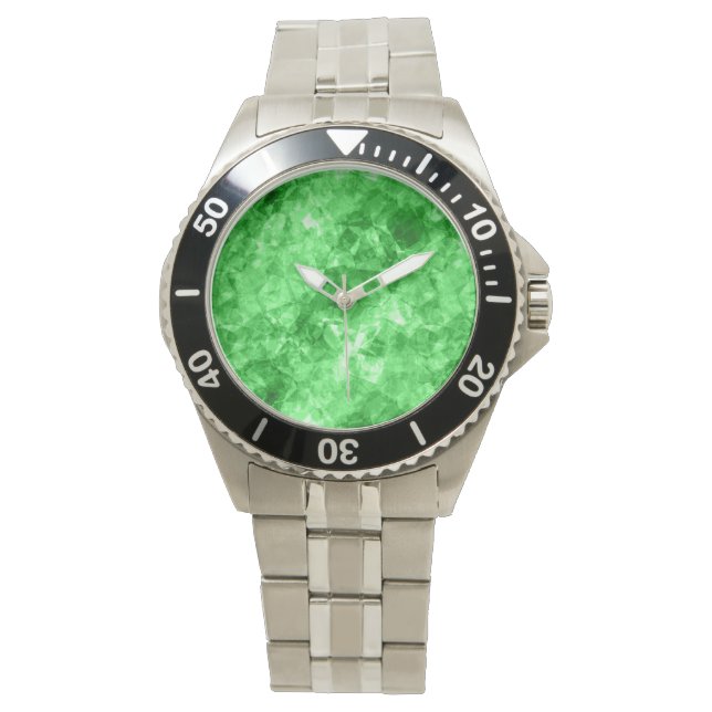 Grüne Krummlinge Armbanduhr (Vorderseite)