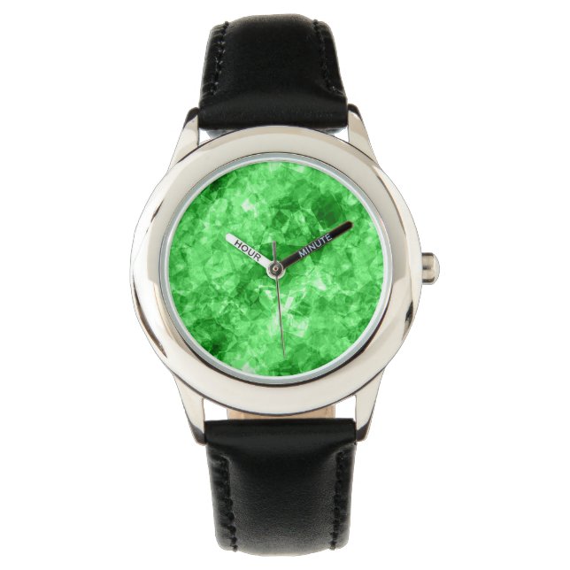 Grüne Krummlinge Armbanduhr (Vorderseite)