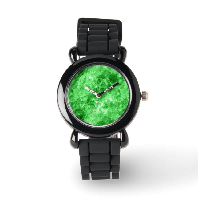 Grüne Krummlinge Armbanduhr (Vorderseite)