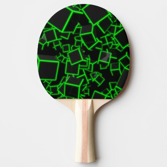 Grüne Kuben Abstrakt Tischtennis Schläger (Vorderseite)