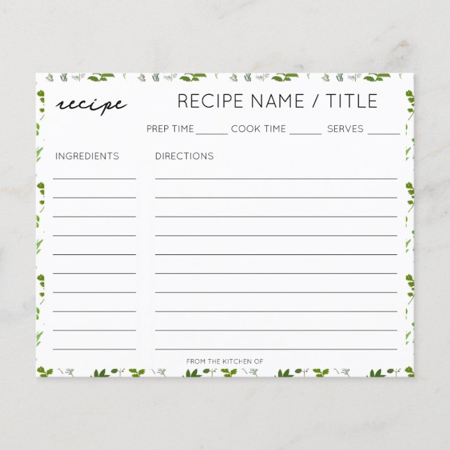 Grüne Küche Gartenkräuter Rezept (Vorderseite)