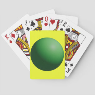 Grüne Kugel auf Gelb Spielkarten