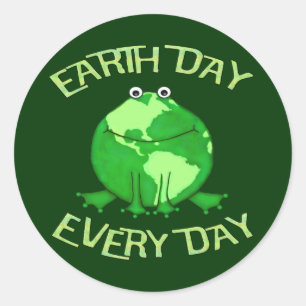 Grüne Kugel-Frosch-Umwelt recycelt Aufkleber