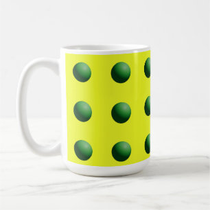 Grüne Kugeln auf Gelb Kaffeetasse