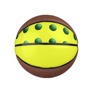Grüne Kugeln auf Gelb Mini Basketball