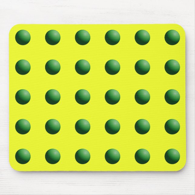 Grüne Kugeln auf Gelb Mousepad (Vorne)