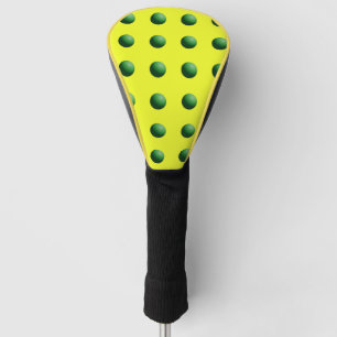 Grüne Kugeln auf gelbem Golfkopfschutz Golf Headcover