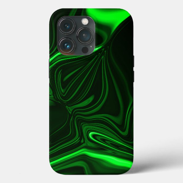 Grüne Kurven, vernickelt gefaltet, dunkler Hinterg Case-Mate iPhone Hülle (Rückseite)