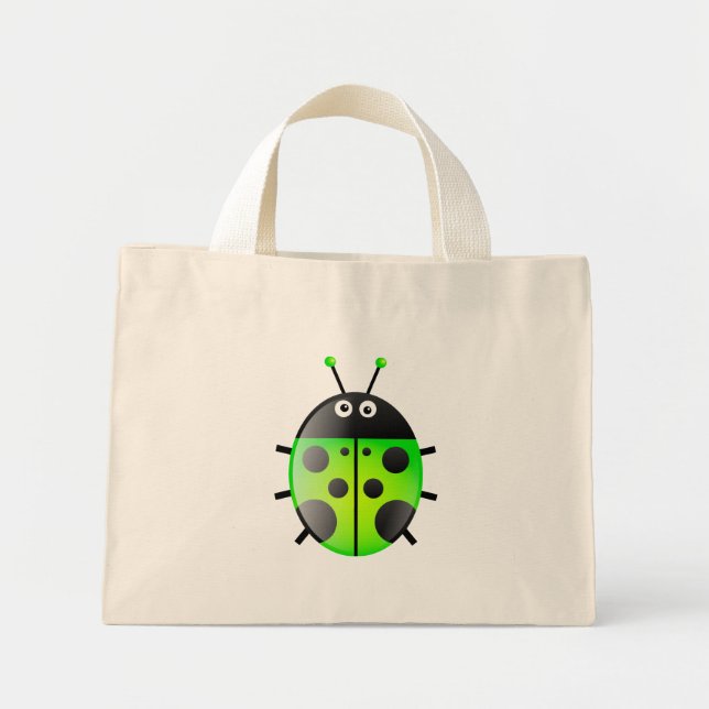 Grüne Ladybug Mini Stoffbeutel (Vorne)