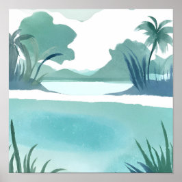 Grüne Lagune Poster