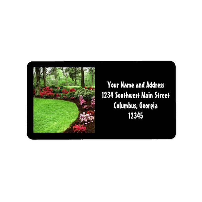 Grüne Landschaft und Pflegegeschäft Adressaufkleber (Vorne)