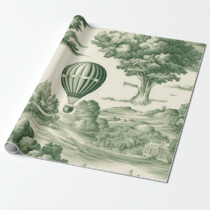 Grüne Landtoilette Heißluftballon (4) Geschenkpapier