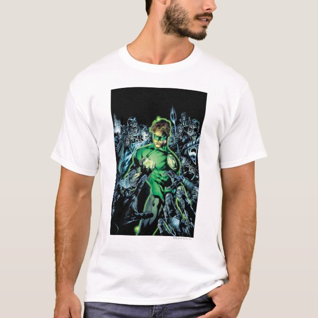 Grüne Lantern Umgeben - Farbe T-Shirt (Vorderseite)