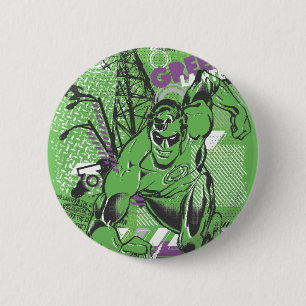 Grüne Laterne - absurdes Collagen-Plakat Button