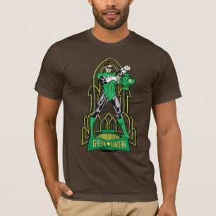 Grüne Laterne auf dekorativem Hintergrund T-Shirt