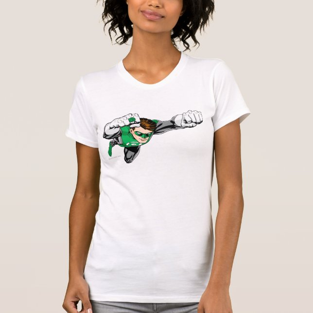 Grüne Laterne - Comic, rechts fliegen T-Shirt (Vorderseite)