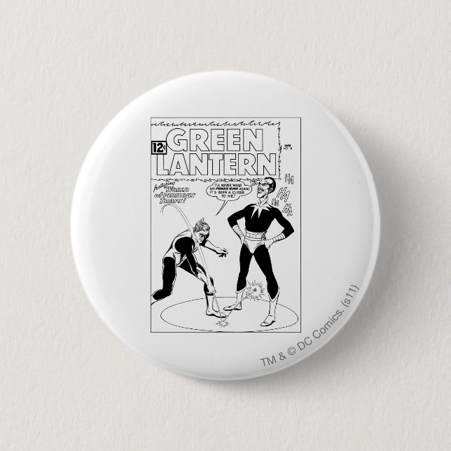 Grüne Laterne entfernt den Ring, Schwarzweiss Button (Vorderseite)