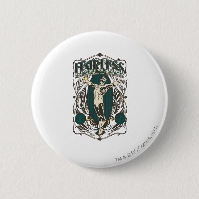 Grüne Laterne - "furchtloses" Plakat Button (Vorderseite)