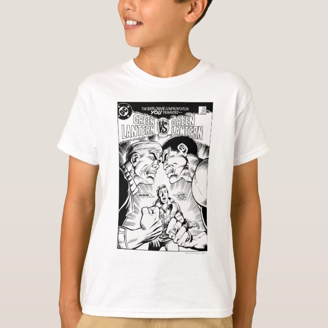 Grüne Laterne gegen Grüne Laterne, Schwarz und Wei T-Shirt (Vorderseite)