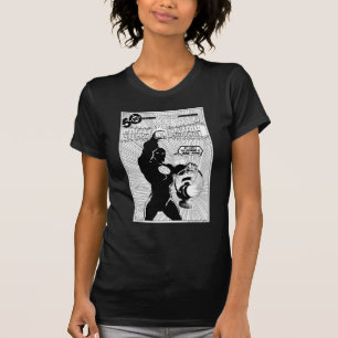 Grüne Laterne - glühende Laterne, Schwarzweiss T-Shirt