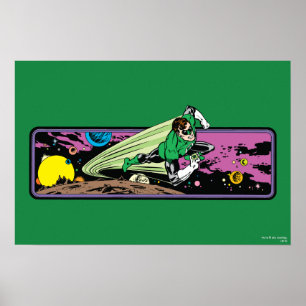 Grüne Laterne im Weltraum Poster