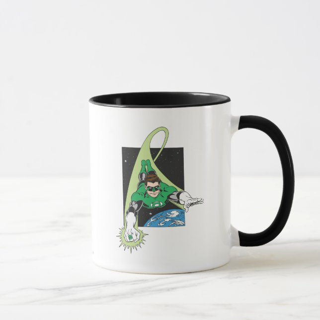Grüne Laterne im Weltraum Tasse (Rechts)