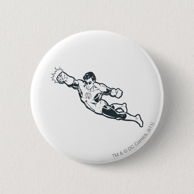 Grüne Laterne locht BW Button (Vorderseite)