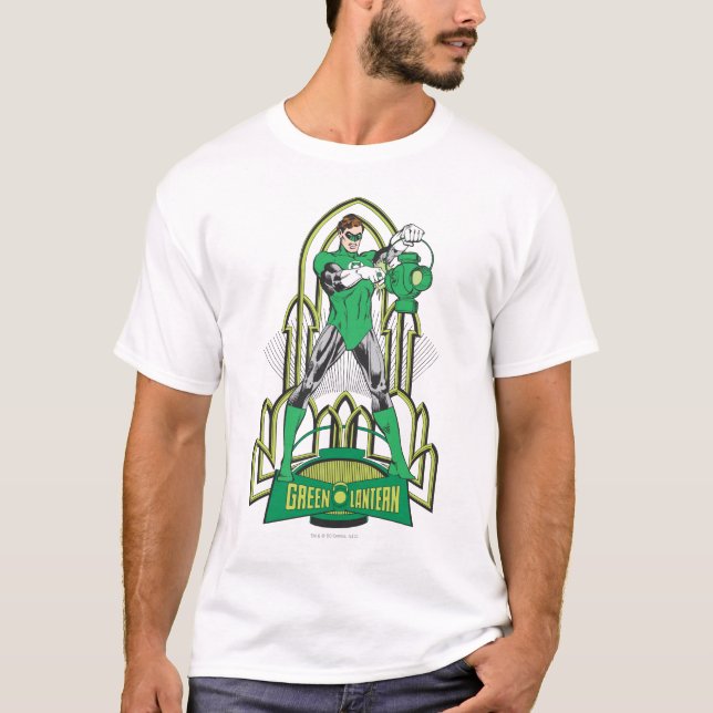 Grüne Laterne mit Buchstaben T-Shirt (Vorderseite)