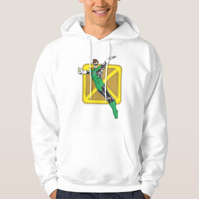 Grüne Laterne mit Hintergrund Hoodie (Vorderseite)