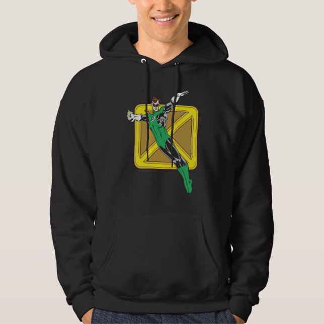 Grüne Laterne mit Hintergrund Hoodie (Vorderseite)