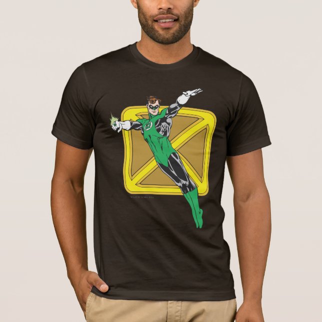Grüne Laterne mit Hintergrund T-Shirt (Vorderseite)