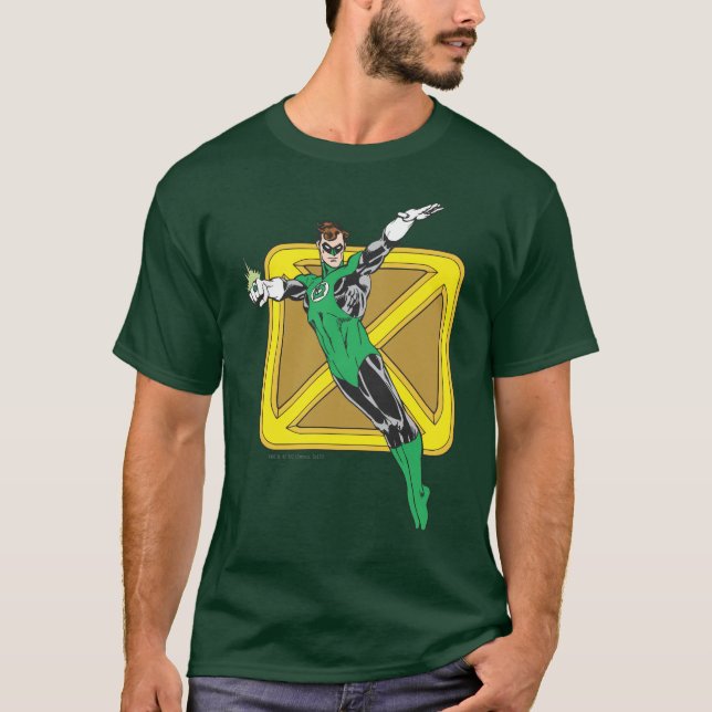 Grüne Laterne mit Hintergrund T-Shirt (Vorderseite)