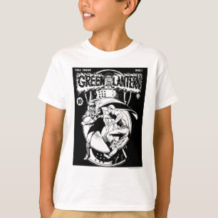 Grüne Laterne mit Kap im Kampf, Schwarz und Weiß T-Shirt