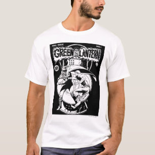 Grüne Laterne mit Kap im Kampf, Schwarz und Weiß T-Shirt