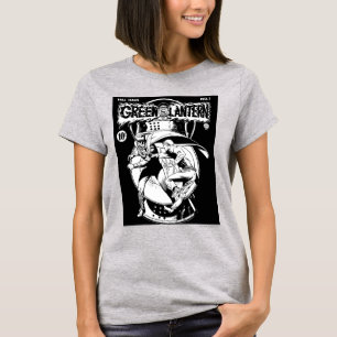 Grüne Laterne mit Kap im Kampf, Schwarz und Weiß T-Shirt