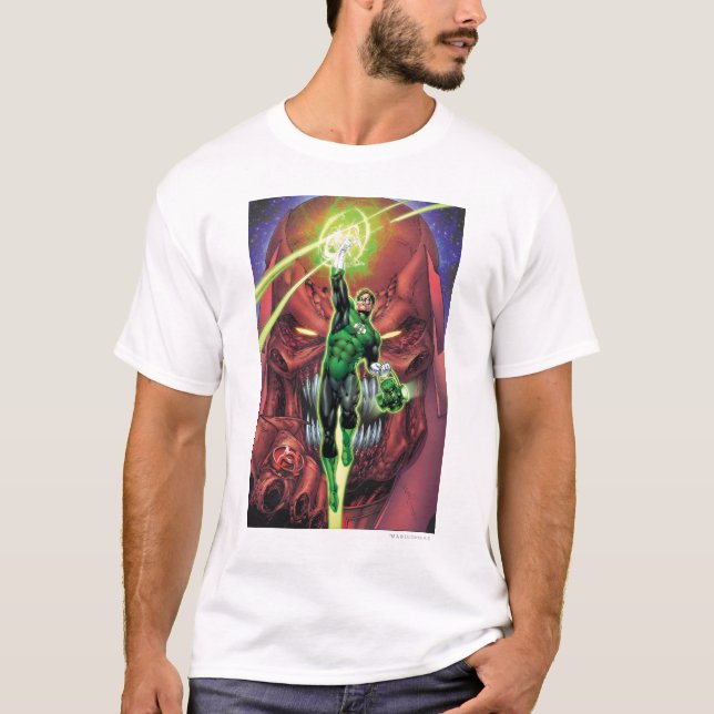Grüne Laterne mit Lichtstrom - Farbe T-Shirt (Vorderseite)