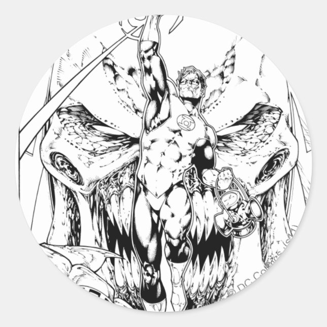 Grüne Laterne mit Lichtstrom Runder Aufkleber (Vorderseite)