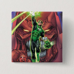 Grüne Laterne mit Strom des Lichtes - Farbe Button