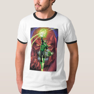 Grüne Laterne mit Strom des Lichtes - Farbe T-Shirt