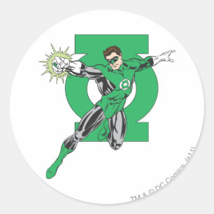 Grüne Laterne u. Symbol Runder Aufkleber