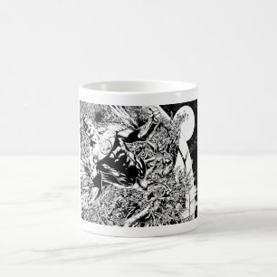 Grüne Laterne und der Mond - Schwarzweiss Kaffeetasse